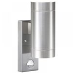 Επιτοίχιο Φωτιστικό Nordlux Tin Maxi Sensor 2xGU10 IP54 Αισθητήρα Ανίχνευσης Κίνησης Ασημί Χρώματος –  21519129