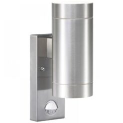 Επιτοίχιο Φωτιστικό Nordlux Tin Maxi Sensor 2xGU10 IP54 Αισθητήρα Ανίχνευσης Κίνησης Ασημί Χρώματος –  21519129
