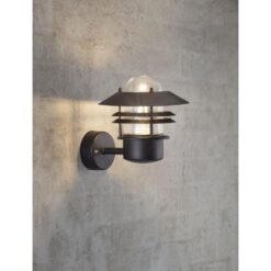 Nordlux Blokhus Up Φωτιστικό Τοίχου Μαύρο IP54 E27  Γυάλινο/Μεταλλικό –  25011003