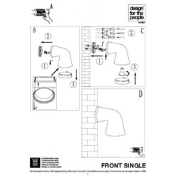Nordlux Front Single Φωτιστικό Τοίχου Μαύρο GU10  Αλουμίνιο/Γυάλινο –  46801003