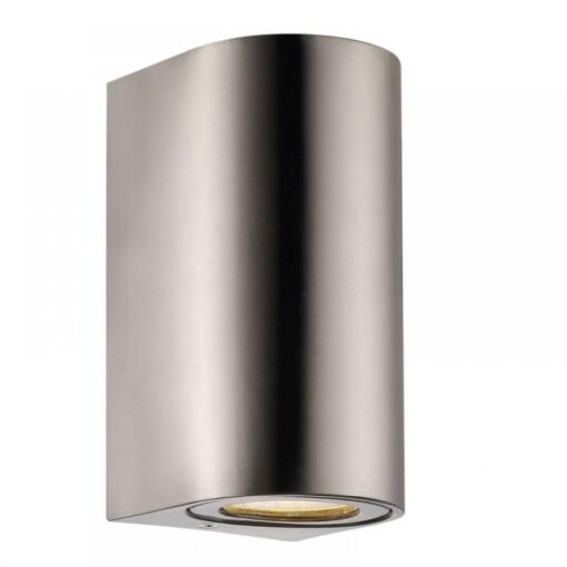 Nordlux Canto Maxi 2 Φωτιστικό Τοίχου Inox IP44 GU10  Μεταλλικό –  49721034
