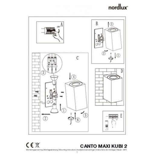 Nordlux Canto Maxi Kubi 2 Φωτιστικό Τοίχου Λευκό IP44 GU10  Αλουμίνιο –  49731001