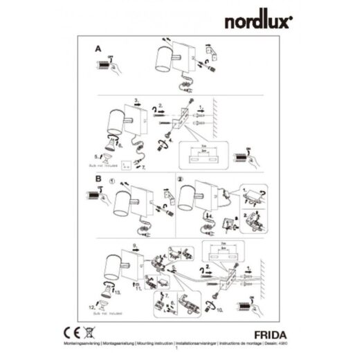 Nordlux Frida Φωτιστικό Τοίχου Λευκό GU10  Μεταλλικό –  49801001