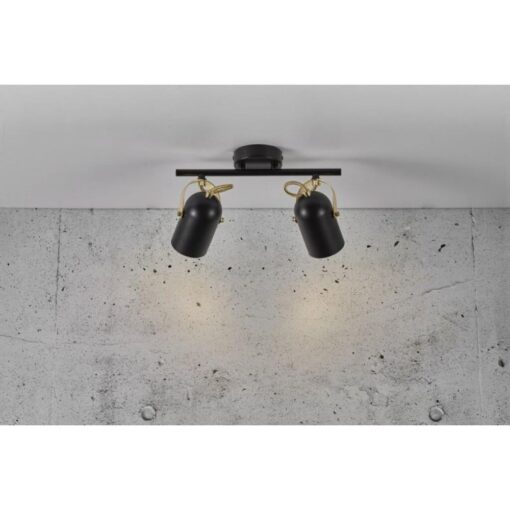Nordlux Lotus 2-Spot  Σποτ Φωτιστικό  Μαύρο/ Ορείχαλκος  E14  Μεταλλικό –  50110103