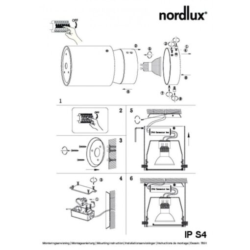 Nordlux Ip S4  Σποτ Φωτιστικό  Λευκό GU10  Μεταλλικό/Πλαστικό –  78511001