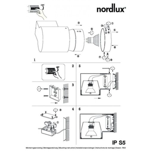 Nordlux Ip S5  Φωτιστικό Μπάνιου Λευκό IP44 GU10 Dimmable –  78521001