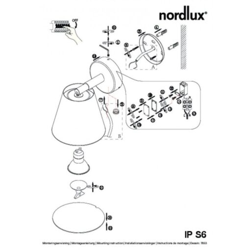 Nordlux Ip S6  Φωτιστικό Μπάνιου Λευκό GU10  Μεταλλικό/Πλαστικό –  78531001