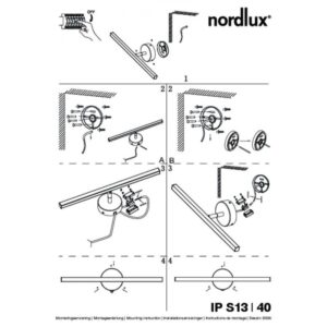 Nordlux Ip S13 40  Φωτιστικό Μπάνιου  Νικελ Ματ  IP44 LED 5.6W 3000K –  83061032
