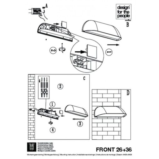 Nordlux Front 36 Φωτιστικό Τοίχου Λευκό LED 12W 3000K –  84091001