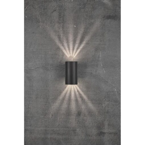 Nordlux Asbol Round Φωτιστικό Τοίχου Μαύρο IP44 LED 6.5W 3000K –  84971003
