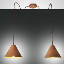 Κρεμαστό Φωτιστικό   Fabas Luce Esino 2X E27 Ξύλο     – 3630-46-130