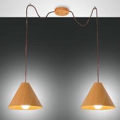 Κρεμαστό Φωτιστικό   Fabas Luce Esino 2X E27 Ξύλο     – 3630-46-215