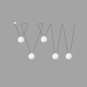 Faro Barcelona MINE GLASS SPACE Κρεμαστό 5Φωτο Φωτιστικό, Λευκού Χρώματος – 28375-5L