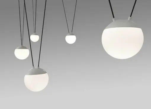 Faro Barcelona MINE GLASS SPACE Κρεμαστό 5Φωτο Φωτιστικό, Λευκού Χρώματος – 28375-5L