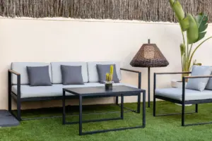 Faro Barcelona HUE OUT Εξωτερικό Φωτιστικό με Ακίδα, Ψάθινος Χρωματισμός – 71575P-07