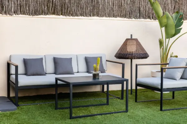 Faro Barcelona HUE OUT Εξωτερικό Φωτιστικό με Ακίδα, Ψάθινος Χρωματισμός – 71575P-07