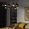 Faro Barcelona RETRO Κρεμαστό 12φωτο Φωτιστικό Μαύρου-Χρυσού Χρώματος – 20051