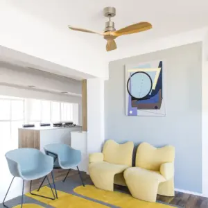 Faro Barcelona MINI LANTAU S Ανεμιστήρας Οροφής Ξύλινου Χρώματος με Τηλεχειριστήριο – 33509DC