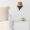 Faro Barcelona MAMBO Επιτοίχιο Φωτιστικό Μαύρου-Ρατταν Χρώματος 1xE27 Φως Ανάγνωσης LED 3W 3000K-64309