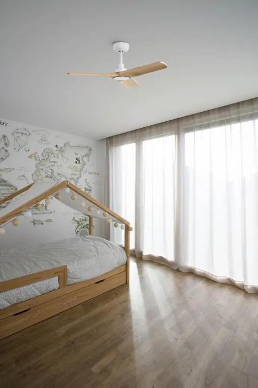 Faro Barcelona HEYWOOD S Ανεμιστήρας Οροφής με Τηλεχειριστήριο Λευκός με Ξύλο – 33805