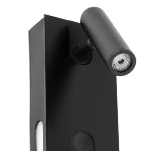 Faro Barcelona MAGOS Επιτοίχιο Φωτιστικό, Μαύρου Χρώματος,Θέση Επαγωγικής Φόρτισης, Με Αναγνώστη, Step Dimmable LED 14W 2700K – 20330