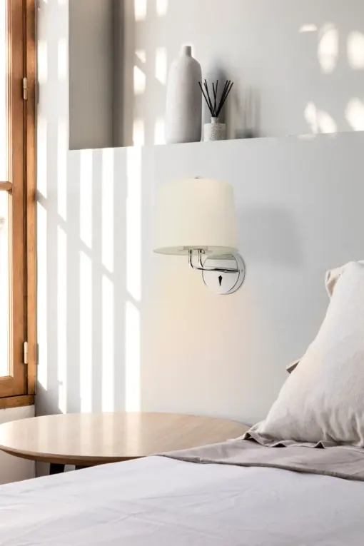 Faro Barcelona MONTREAL Επιτοίχιο Φωτιστικό, Χρωμίου-Λευκού Χρώματος – 24031-02