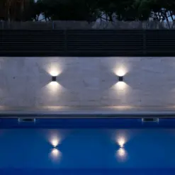 Faro Barcelona LING, Επιτοίχιο Φωτιστικό, Γκρι Χρώματος, IP54, 2 LED 6W 4000K – 70812