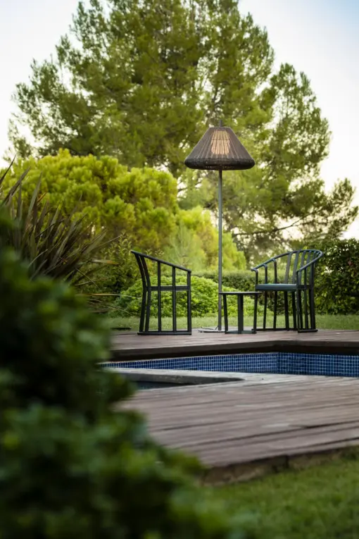  Faro Barcelona HUE OUT Επιδαπέδιο Φωτιστικό Εξωτερικού Χώρου, IP44, Ψάθινο Συνθετικό – 71569-07