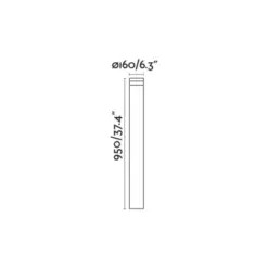 Faro Barcelona Φωτιστικό Κολωνάκι Κήπου BAST LED 25W 3000K IP65 Μαύρου Χρώματος – 70292