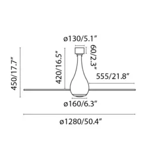 Faro Barcelona MINIETERFAN Ανεμιστήρας Οροφής LED 17W 3000K Λευκού Χρώματος Smart – 32025WP-9