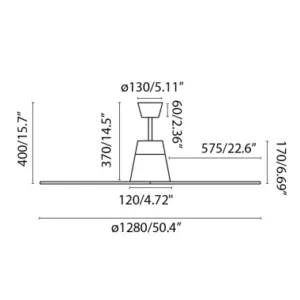 Faro Barcelona TYPHOON Ανεμιστήρας Οροφής LED 19W 3000K Smart με Τηλεχειριστήριο Λευκού Χρώματος – 33480WP-14