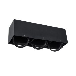 GloboStar® MAGMA 60628 Μοντέρνο Φωτιστικό Οροφής Σποτ Τρίφωτο 3 x GU10 IP20 Μαύρο Αλουμίνιο – Μ45 x Π15 x Υ13cm
