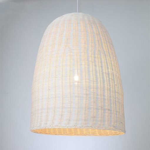 ΦΩΤΙΣΤΙΚΟ ΚΡΕΜΑΣΤΟ ΜΟΝΟΦΩΤΟ Ε27  D650XH850 RATTAN ΛΕΥΚΟ EUROLAMP – 144-33023