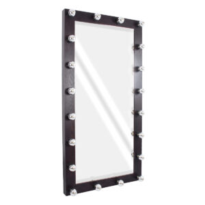 GloboStar® MAKEUP MIRROR-160×80-2 Μοντέρνος Καθρέπτης Μακιγιάζ με Πλαίσιο Φυσικού Ξύλου με Διακόπτη On/Off 20 x E27 AC220-240V – Μ80 x Π7 x Υ160cm – Καφέ Wenge