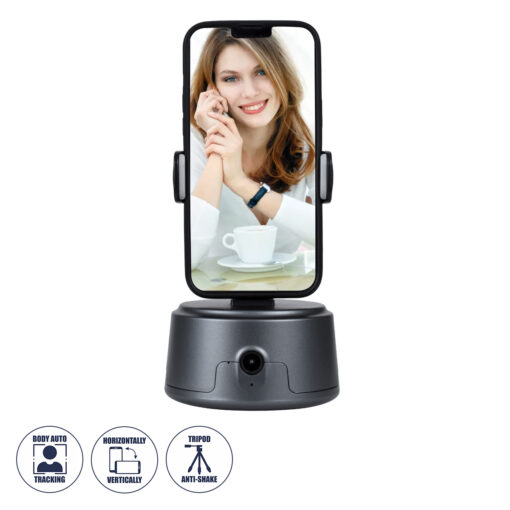 GloboStar® 86005 Following Face Auto Tracking Live Steaming Mobile Stand – Βάση Κινητού με Ανιχνευτή Κίνησης & Βάση για Τρίποδο – Μαύρο
