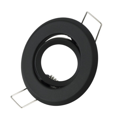 GloboStar® DELTA 77801 Χωνευτό Κινούμενο Στρόγγυλο Σποτ Οροφής για Λάμπα MR11 με Βάση GU5.3 ή GU10 – IP20 – Μεταλλικό – Φ70 x Υ21mm – Μαύρο – 5 Χρόνια Εγγύηση