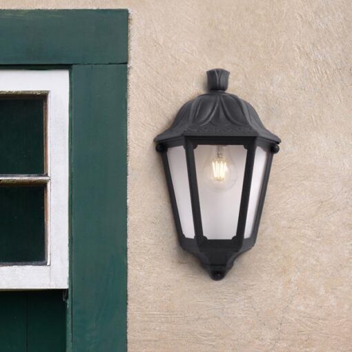 FUMAGALLI IESSE ΑΠΛΙΚΑ ΤΟΙΧΟΥ ΜΑΥΡΗ ΜΙΣΟ ΦΑΝΑΡΑΚΙ E27 350x220mm EUROLAMP – 145-26235