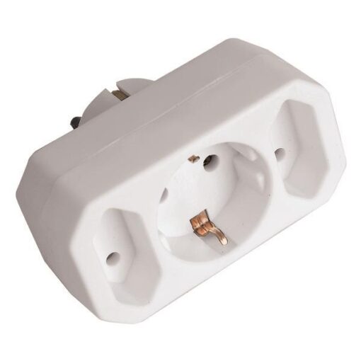 ΑΝΤΑΠΤΟΡΑΣ AΠO ΕΝΑ ΣΟΥΚΟ ΣE ΕΝΑ ΣΟΥΚΟ & 2 ΔΙΠΟΛΙΚΟ ΜΕ ΠΡΟΣΤΑΣΙΑ ΕΠΑΦΩΝ EUROLAMP 147-10001