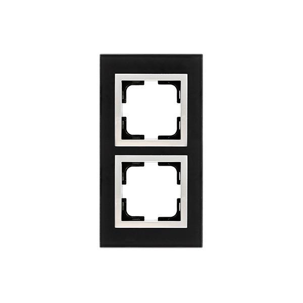 ΠΛΑΙΣΙΟ 2 ΘΕΣΕΩΝ ΜΑΥΡΟ ΓΥΑΛΙ EUROLAMP – 152-10891