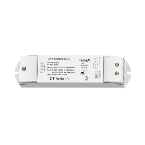 DALI LED DIMMER 5A*4CH 12-48VDC DA4 EUROLAMP – 145-71601