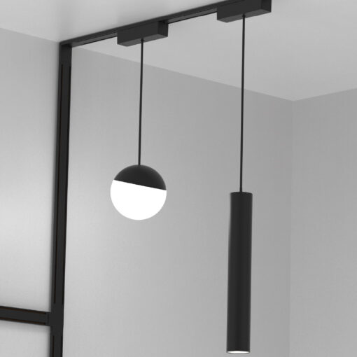 InLight Φωτιστικό LED 6W 3000K για Ultra-Thin μαγνητική ράγα σε μαύρη απόχρωση D:10cm (T04301-BL)