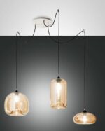 Κρεμαστό Φωτιστικό   Fabas Luce Fiona 3X E27 Μελί     – 3496-47-125
