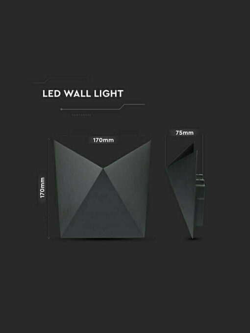 LED απλίκα 5W αρχιτεκτονικού φωτισμού 3000K θερμό λευκό μαύρο σώμα V-TAC – 218282
