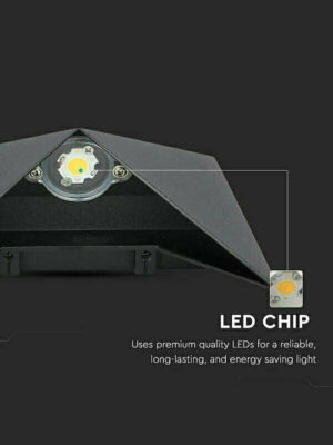 LED απλίκα 5W αρχιτεκτονικού φωτισμού 3000K θερμό λευκό μαύρο σώμα V-TAC – 218282