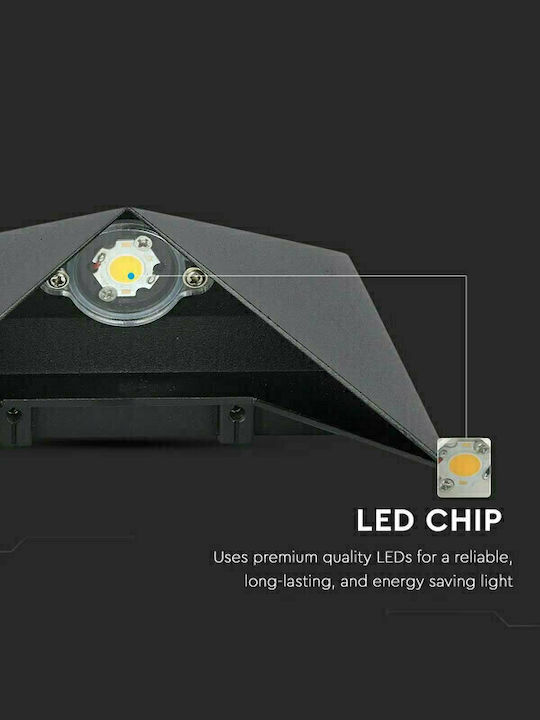LED απλίκα 5W αρχιτεκτονικού φωτισμού 3000K θερμό λευκό μαύρο σώμα V-TAC – 218282