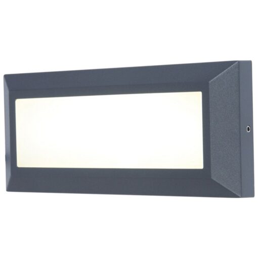 Lutec Helena Frame Φωτιστικό Τοίχου Εξωτερικού Χώρου Σκούρο Γκρι LED 400lm 4000K IP54 – 5191601118