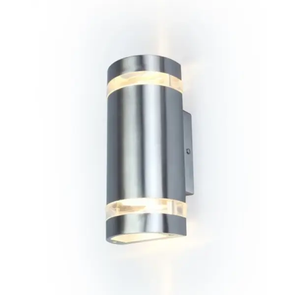 Lutec Focus Round Επιτοίχιο Φωτιστικό Εξωτερικού Χώρου Up&Down Gu10 Inox Χρώματος IP44 – 5604021001