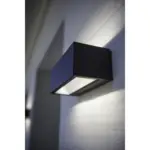 Lutec Gemini Square Large Φωτιστικό Τοίχου Up&Down Εξωτερικού Χώρου Σκούρο Γκρι LED IP54 3300lm 4000K – 5189104118