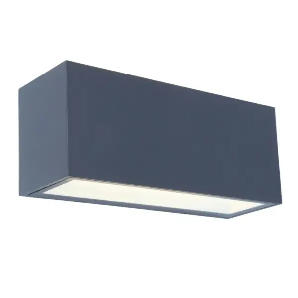 Lutec Gemini Square Large Φωτιστικό Τοίχου Up&Down Εξωτερικού Χώρου Σκούρο Γκρι LED IP54 3300lm 4000K – 5189104118