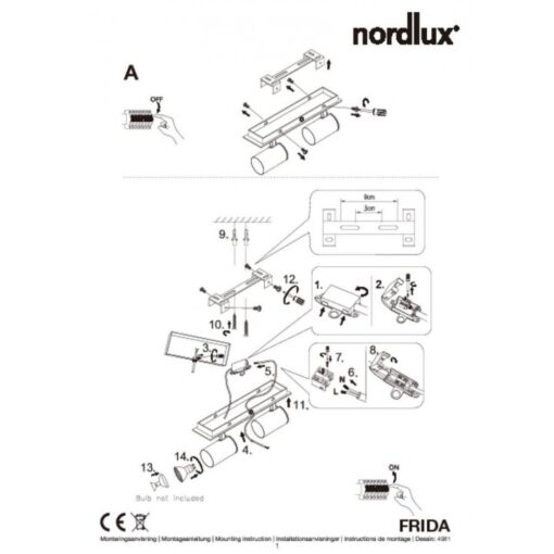 Nordlux Frida 2-Spot  Σποτ Φωτιστικό  Λευκό GU10  Μεταλλικό –  49810101